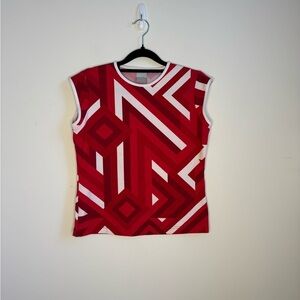 Nike Geometric Red Women's Top Y2K Made in USA Size M